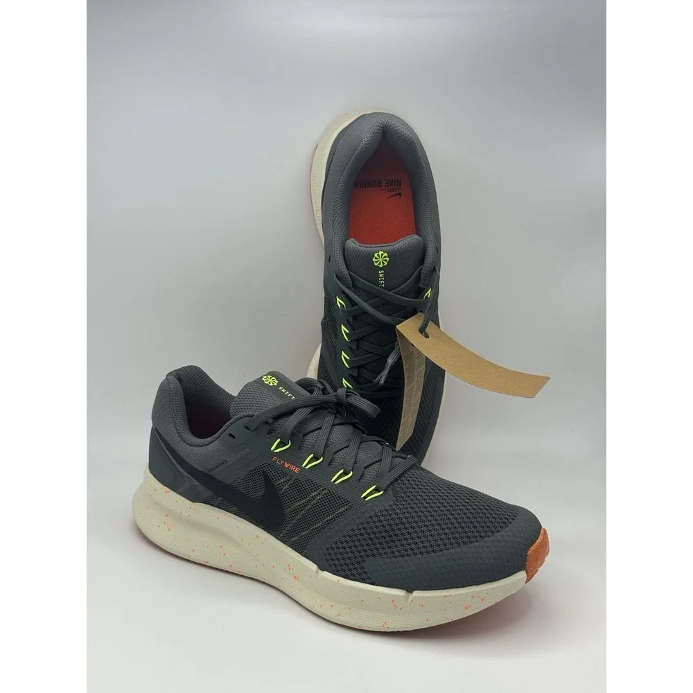 Nike Run Swift 3 Mens Running Shoes Iron Grey-Orange HV5226-068 Size 11